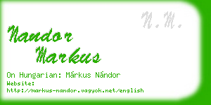 nandor markus business card