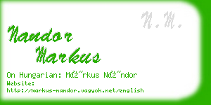 nandor markus business card